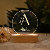 Veilleuse Flower lettre personnalisée