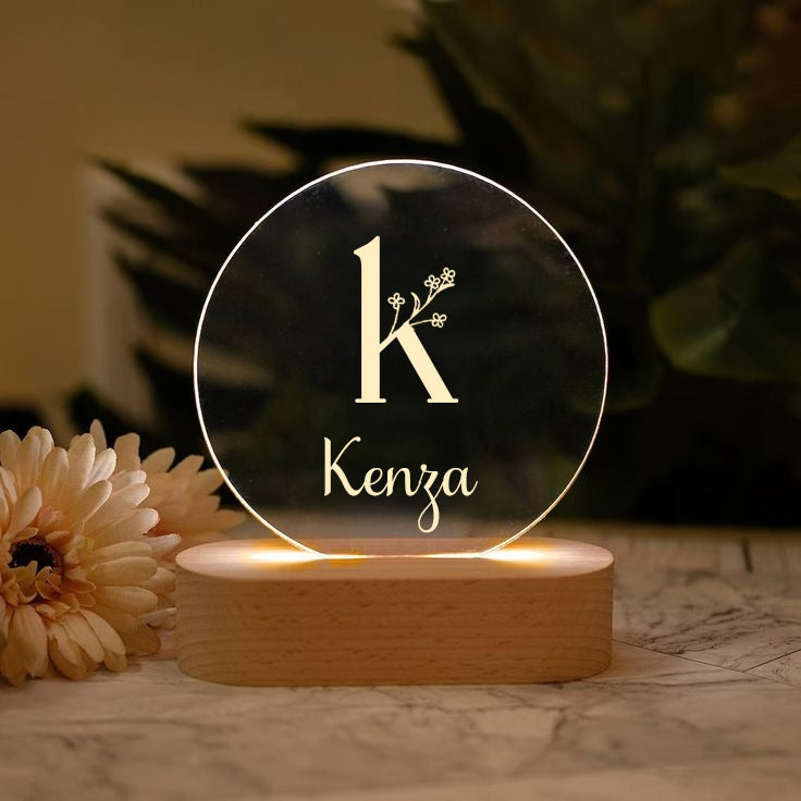 Veilleuse Flower lettre personnalisée