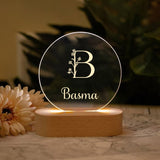 Veilleuse Flower lettre personnalisée