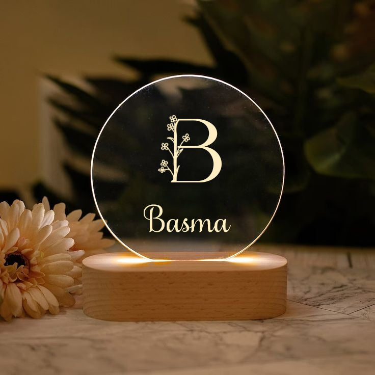 Veilleuse Flower lettre personnalisée