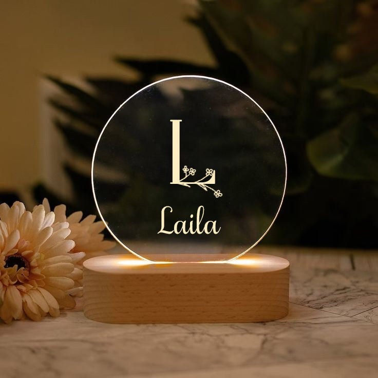 Veilleuse Flower lettre personnalisée